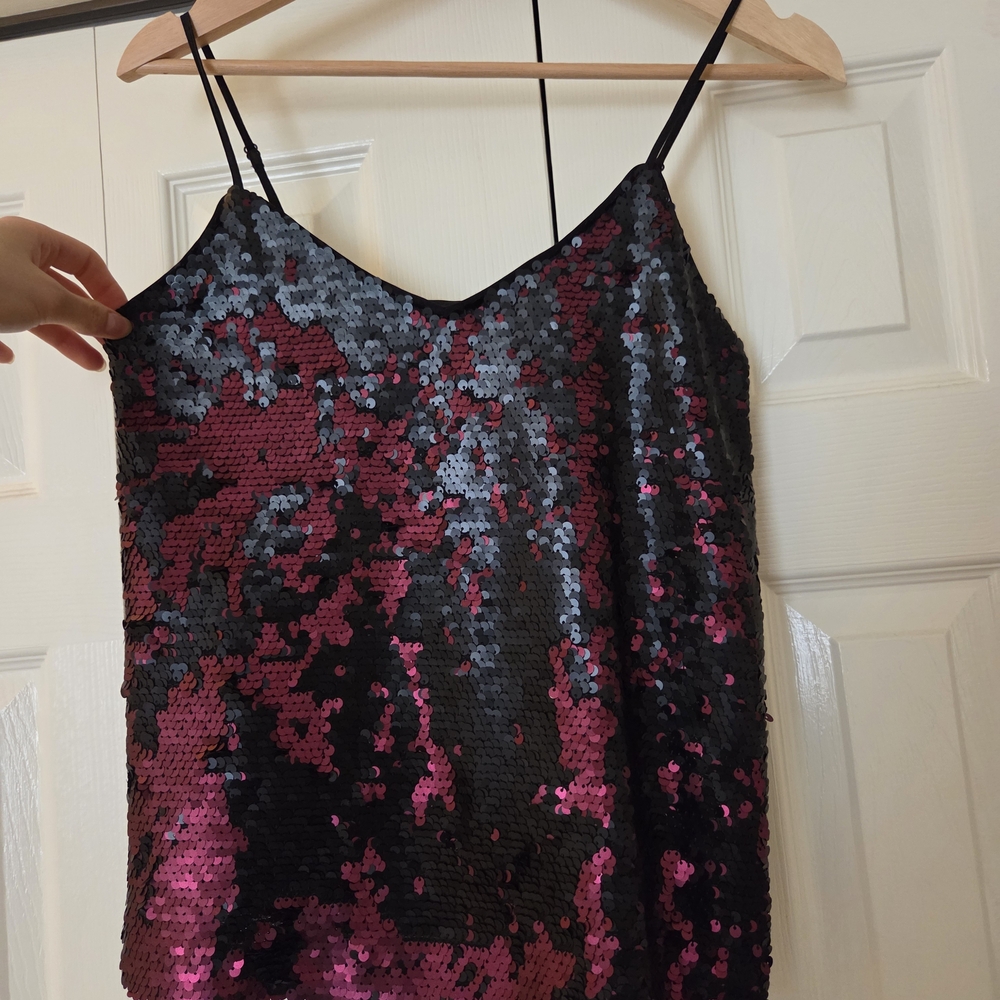 1. State Black and Pink Sequin Camisole